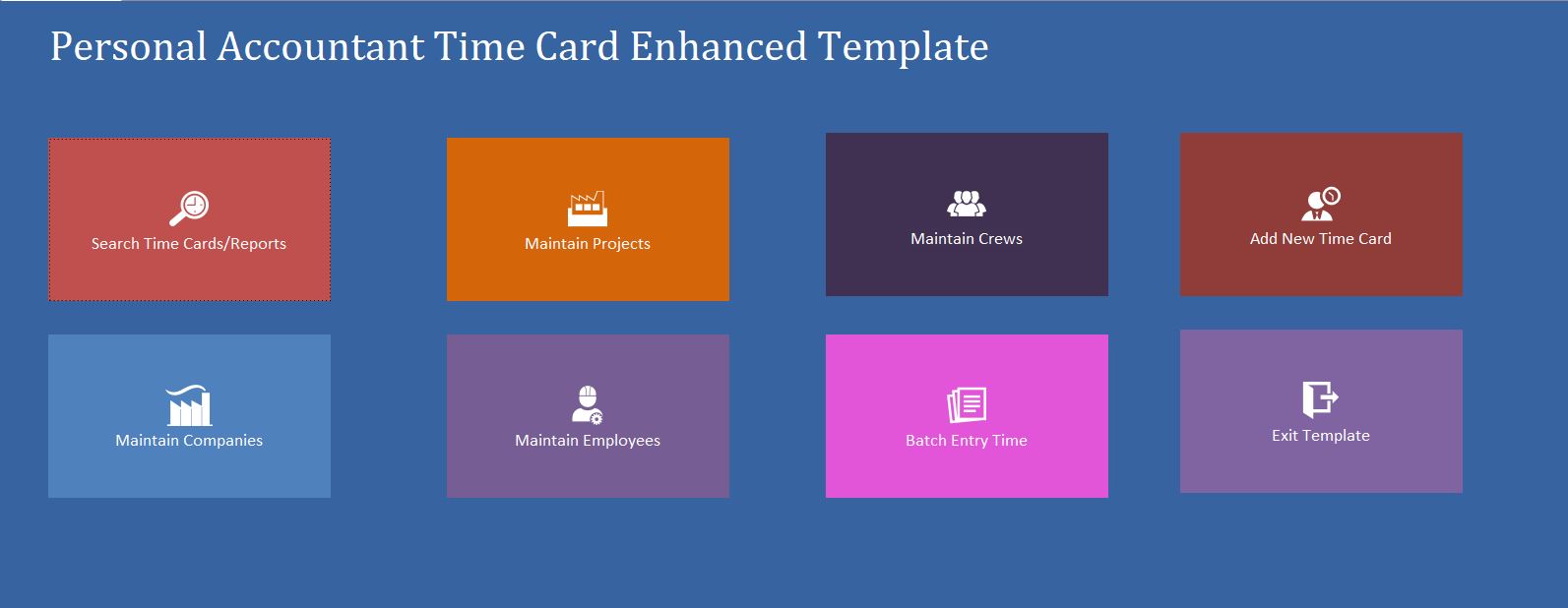 Enhanced Personal Accountant Time Card Template | Time Card Database